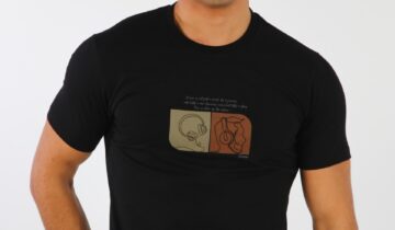 T-shirt Décontracté Imprimé En Coton – Noir