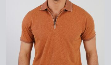 Polo Décontracté À Col Zippé – Brique
