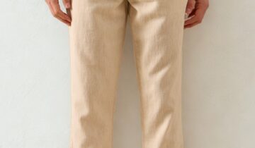 Pantalon Ajusté Moderne En Lin – Biege