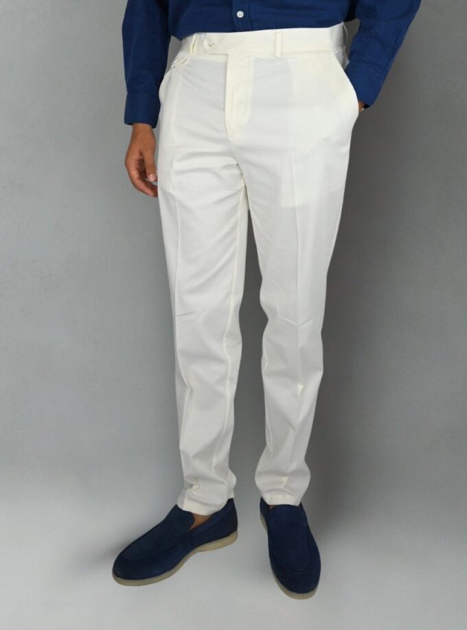 Pantalon Tencel Ajusté - Blanc