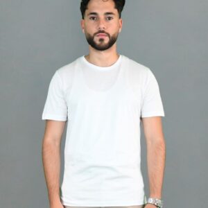 T-shirt Uni Fil D’Écosse Mercerisé - Blanc