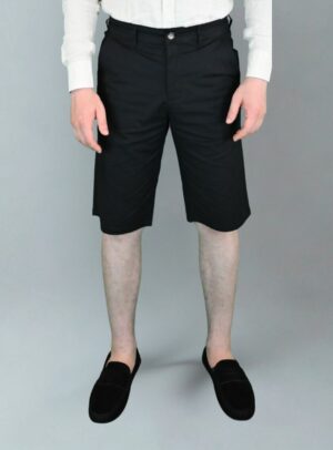 Bermuda Ajusté En Coton Doux - Noir