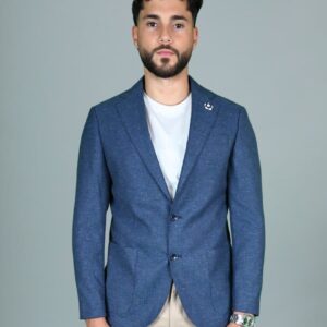 Veste En Lin Décontractée Slim Fit - Bleu