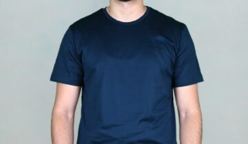 T-shirt Uni Fil D’Écosse Mercerisé – Bleu Marine