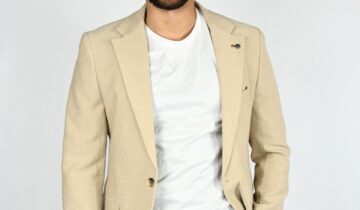 Veste Décontractée Ajustée – Beige