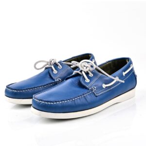Mocassin Bateau Avec Lacet - Bleu Ciel