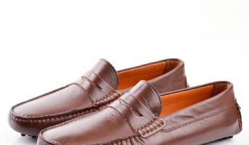 Mocassin À Picot En Cuir – Marron
