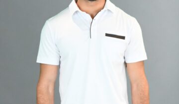 Polo Ajusté À Poche Passepoilée – Blanc