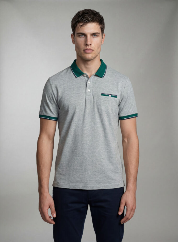 Polo Décontracté À Poche Boutonnée - Vert