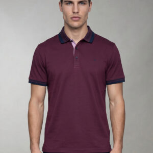 Polo Décontracté À Col Boutonné En Coton - Bordeaux