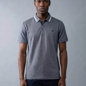 Polo Décontracté À Col Boutonné En Coton - Bleu Marine