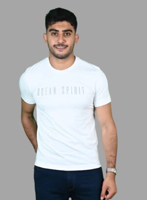 T-shirt Ajusté Imprimé En Coton - Blanc