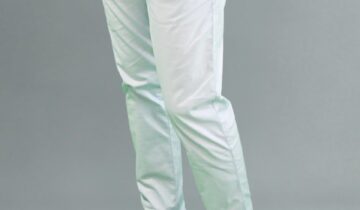 Pantalon Ajusté Toile En Coton – Bleu Ciel