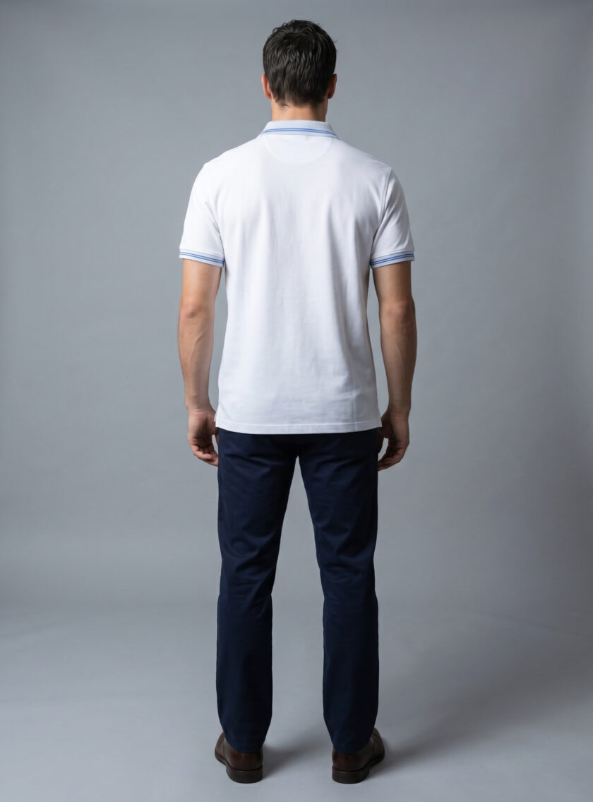Polo Décontracté À Col Boutonné En Coton - Blanc – Image 3