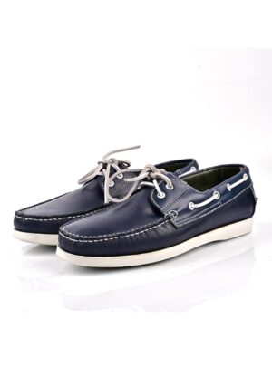 Mocassin Bateau Avec Lacet - Bleu Marine