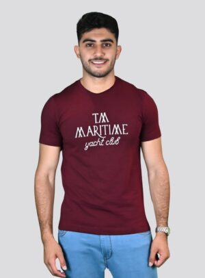 T-shirt Ajusté Imprimé En Coton - Bordeaux