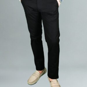 Pantalon Ajusté Toile En Coton - Noir