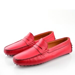 Mocassin À Picot En Cuir - Rouge
