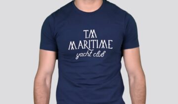 T-shirt Ajusté Imprimé En Coton – Bleu Marine