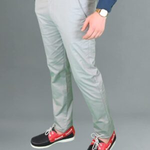 Pantalon Ajusté Toile En Coton - Gris