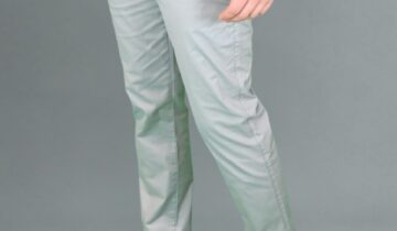 Pantalon Ajusté Toile En Coton – Gris
