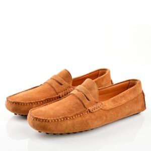 Mocassin À Picot En Daim - Tabac
