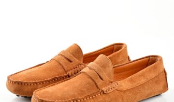 Mocassin À Picot En Daim – Tabac