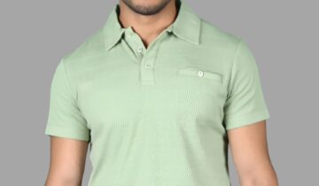 Polo Ajusté À Poche Boutonnée En Maille – Vert