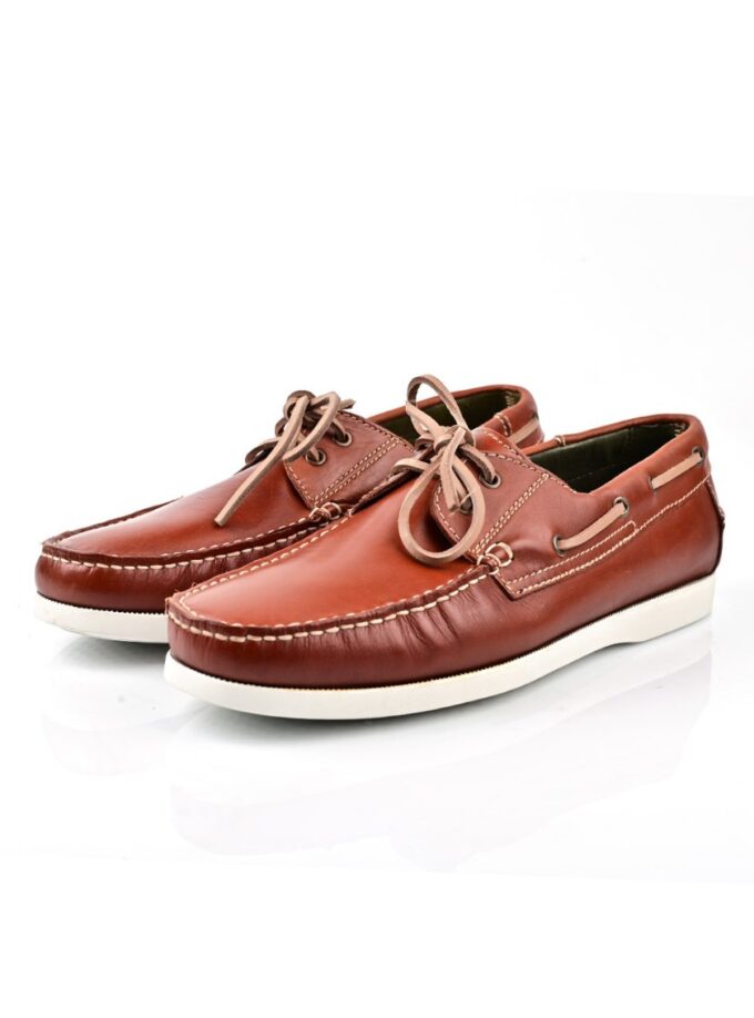 Mocassin Bateau Avec Lacet - Tabac