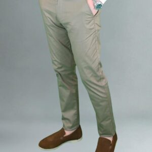 Pantalon Ajusté Toile En Coton - Khaki
