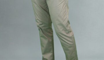 Pantalon Ajusté Toile En Coton – Khaki