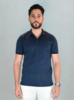 Polo Coton Mercerisé - Bleu Marine