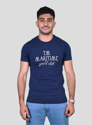 T-shirt Ajusté Imprimé En Coton - Bleu