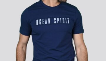 T-shirt Ajusté Imprimé En Coton – Bleu Marine