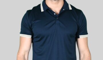 Polo Ajusté À Col Boutonné En Coton – Bleu Marine