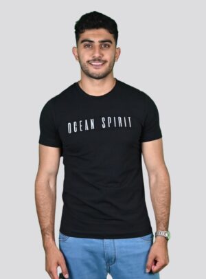 T-shirt Ajusté Imprimé En Coton - Noir