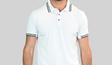Polo Ajusté À Col Boutonné En Coton – Blanc