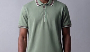 Polo Ajusté À Col Boutonné En Coton – Vert Clair