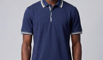 Polo Ajusté À Col Boutonné En Coton – Bleu