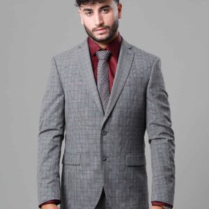 Costume 2 Pièces Slim Carreaux – Gris