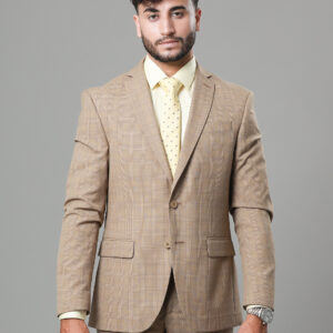 Costume 2 Pièces Slim Carreaux – Beige