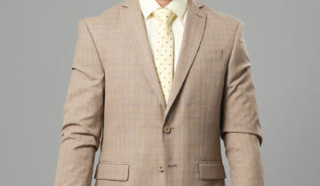Costume 2 Pièces Slim Carreaux – Beige