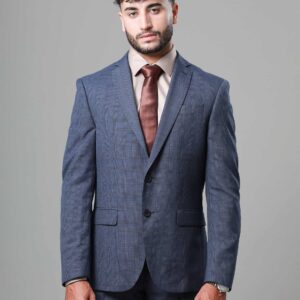 Costume 2 Pièces Slim Carreaux – Bleu marine