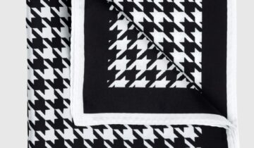 Pochette De Costume Pied-de-poule – Noir
