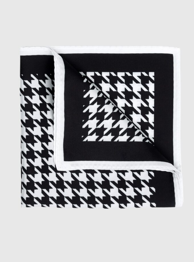 Pochette De Costume Pied-de-poule - Noir