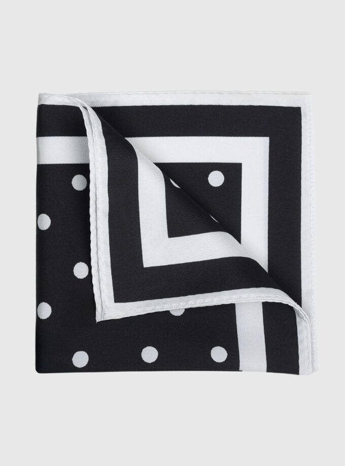 Pochette De Costume À Pois - Noir
