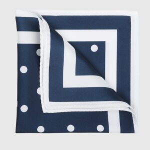 Pochette De Costume À Pois - Bleu Marine