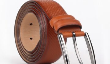 Ceinture Texturée en Cuir – Tabac