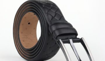 Ceinture Tressée En Cuir – Noir