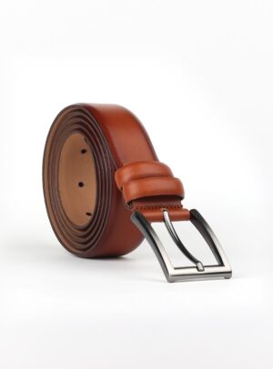 Ceinture Classique En Cuir - Tabac